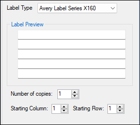 Printing labels, starting column and row